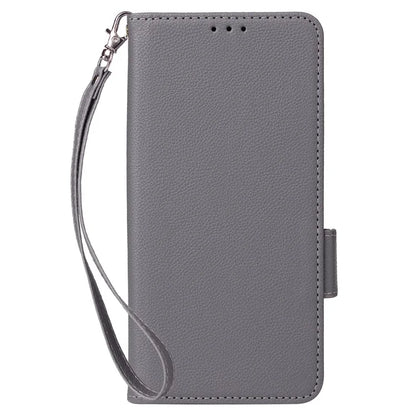 For Samsung Galaxy F15 5G / M15 5G Case Litchi Texture PU Leather Folio Phone Cover with Wrist Strap