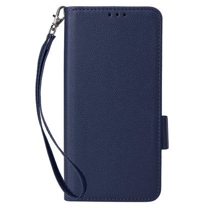 For Samsung Galaxy F15 5G / M15 5G Case Litchi Texture PU Leather Folio Phone Cover with Wrist Strap