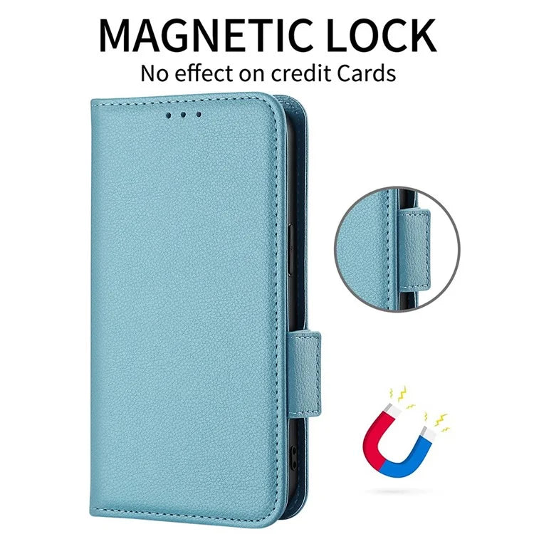 For Samsung Galaxy F15 5G / M15 5G Case Litchi Texture PU Leather Folio Phone Cover with Wrist Strap