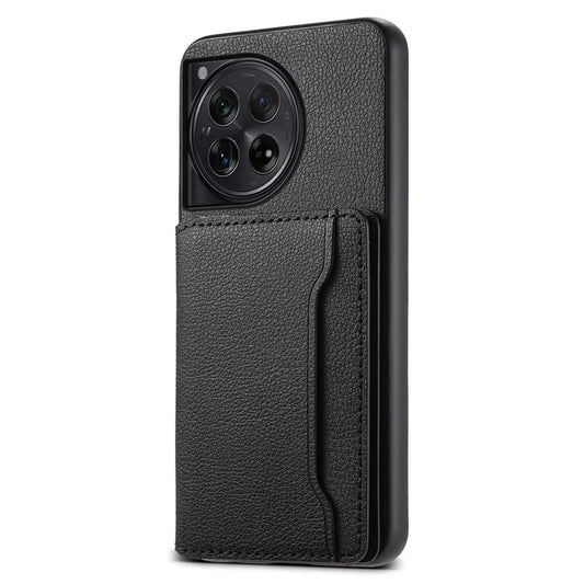 For OnePlus 12 5G Case Calf Texture PU Leather Card Slots Phone Cover
