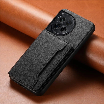 For OnePlus 12 5G Case Calf Texture PU Leather Card Slots Phone Cover