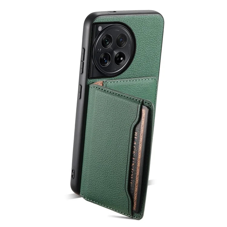 For OnePlus 12 5G Case Calf Texture PU Leather Card Slots Phone Cover