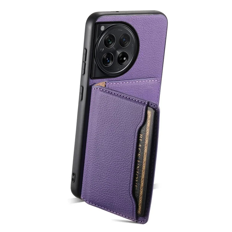 For OnePlus 12 5G Case Calf Texture PU Leather Card Slots Phone Cover