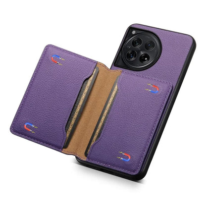 For OnePlus 12 5G Case Calf Texture PU Leather Card Slots Phone Cover