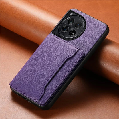 For OnePlus 12 5G Case Calf Texture PU Leather Card Slots Phone Cover