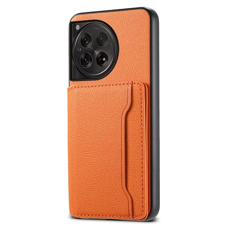 For OnePlus 12 5G Case Calf Texture PU Leather Card Slots Phone Cover