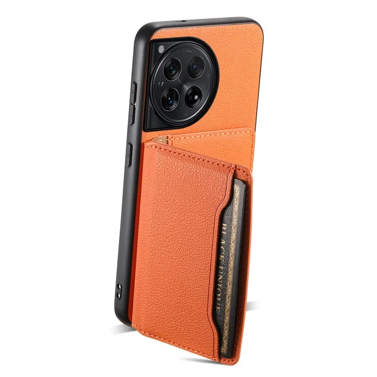 For OnePlus 12 5G Case Calf Texture PU Leather Card Slots Phone Cover