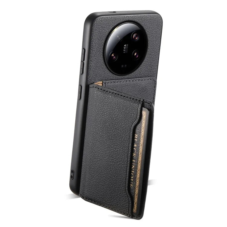 For Xiaomi 13 Ultra Card Holder Case PU Leather Coated PC+TPU Kickstand Phone Cover