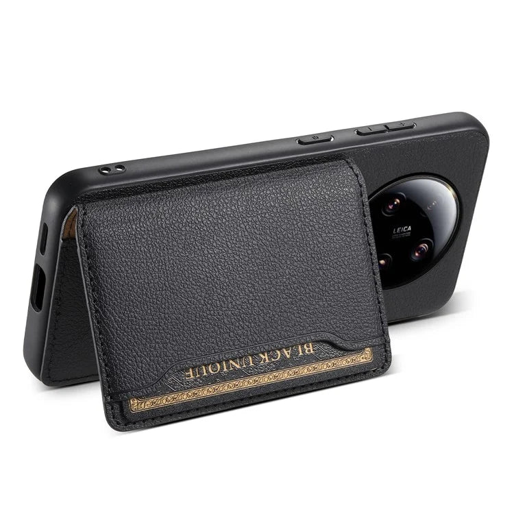 For Xiaomi 13 Ultra Card Holder Case PU Leather Coated PC+TPU Kickstand Phone Cover