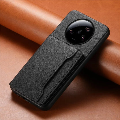 For Xiaomi 13 Ultra Card Holder Case PU Leather Coated PC+TPU Kickstand Phone Cover