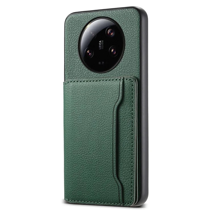 For Xiaomi 13 Ultra Card Holder Case PU Leather Coated PC+TPU Kickstand Phone Cover