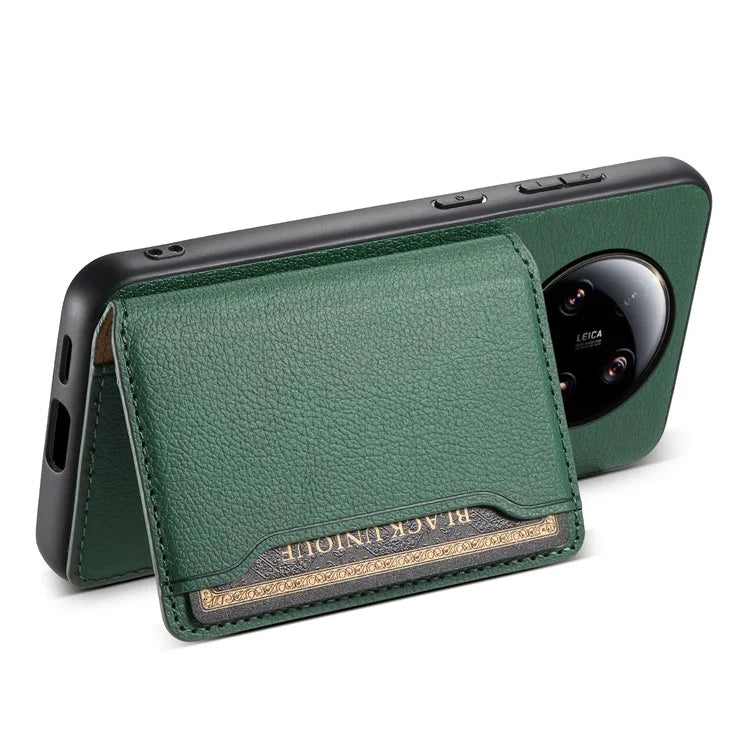 For Xiaomi 13 Ultra Card Holder Case PU Leather Coated PC+TPU Kickstand Phone Cover