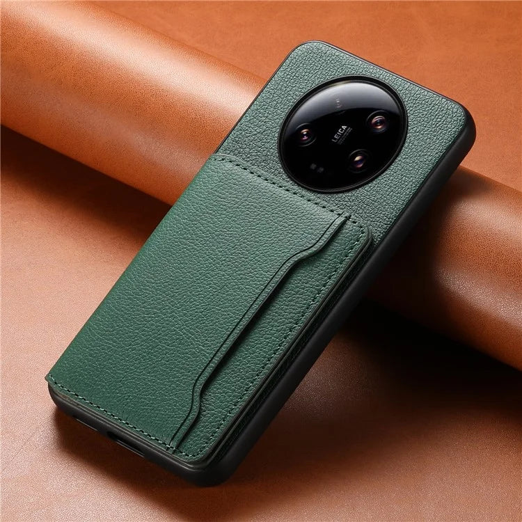 For Xiaomi 13 Ultra Card Holder Case PU Leather Coated PC+TPU Kickstand Phone Cover