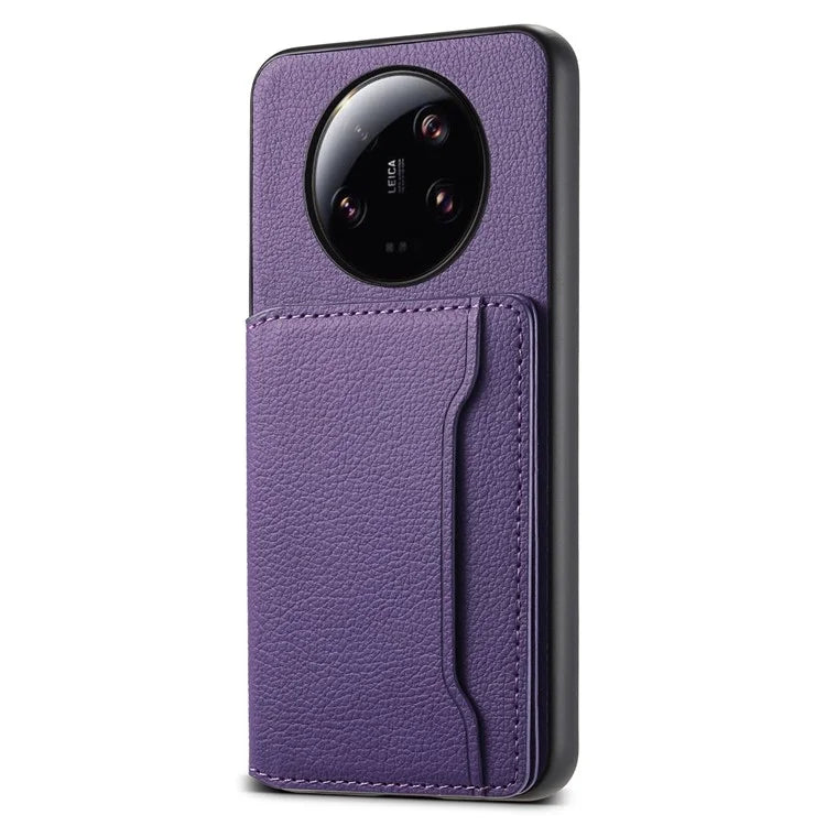 For Xiaomi 13 Ultra Card Holder Case PU Leather Coated PC+TPU Kickstand Phone Cover