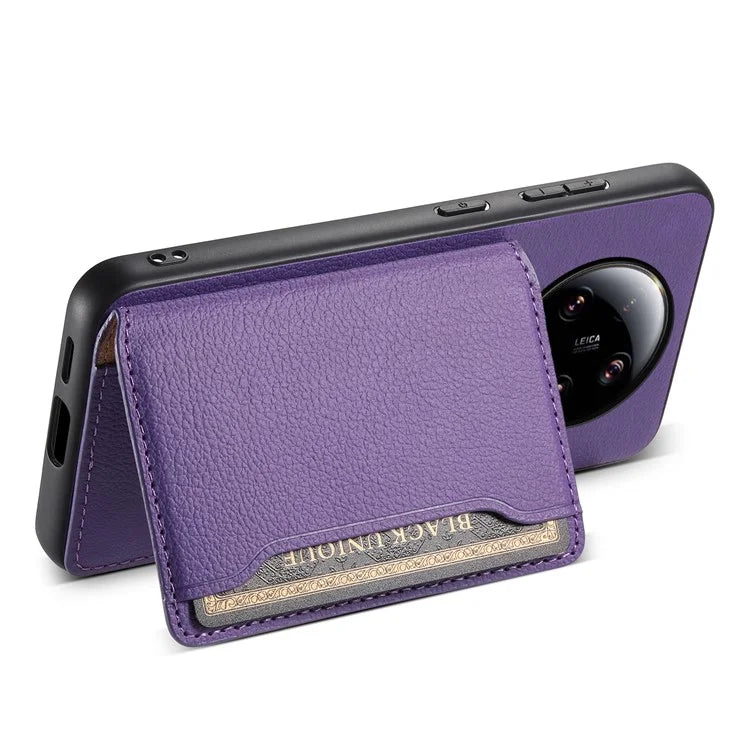 For Xiaomi 13 Ultra Card Holder Case PU Leather Coated PC+TPU Kickstand Phone Cover
