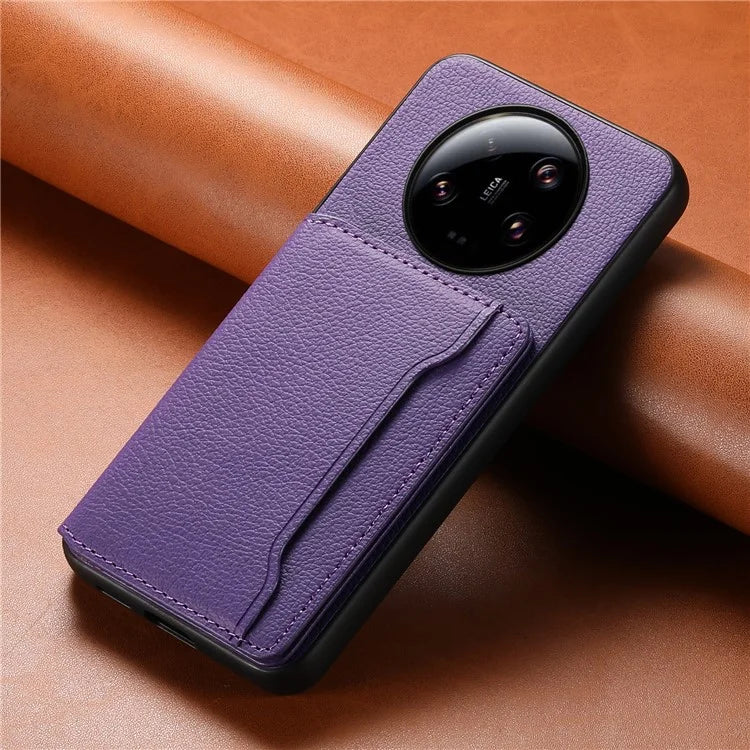 For Xiaomi 13 Ultra Card Holder Case PU Leather Coated PC+TPU Kickstand Phone Cover