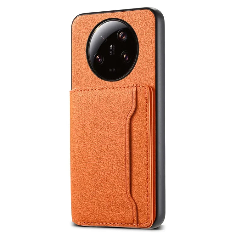 For Xiaomi 13 Ultra Card Holder Case PU Leather Coated PC+TPU Kickstand Phone Cover