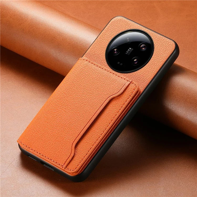 For Xiaomi 13 Ultra Card Holder Case PU Leather Coated PC+TPU Kickstand Phone Cover