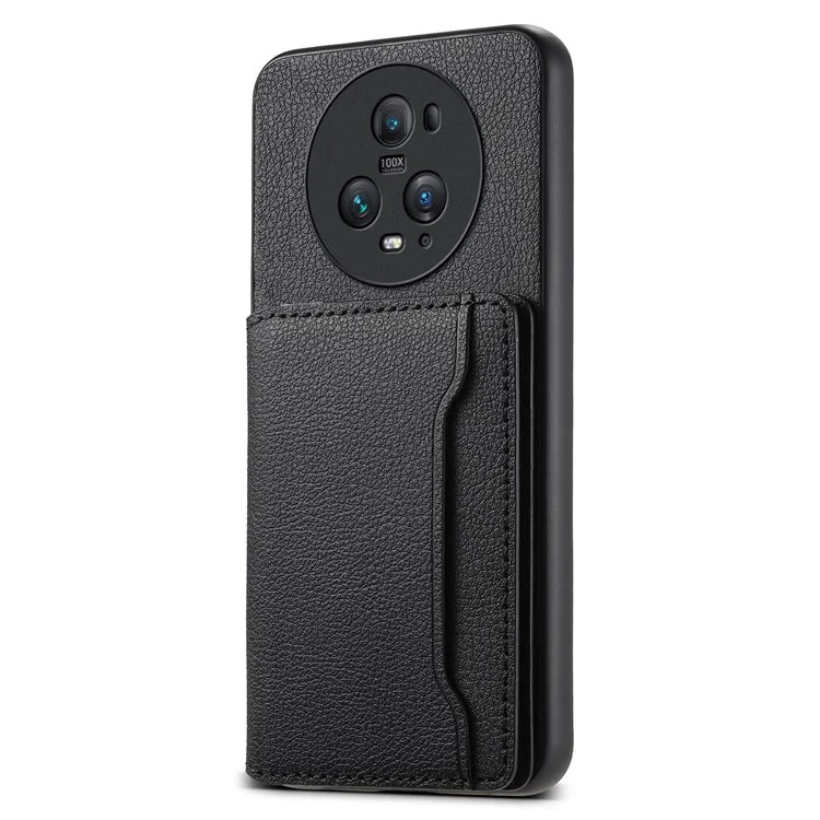For Honor Magic5 Pro Card Slots Case Calf Texture PU Leather Phone Cover