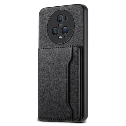 For Honor Magic5 Pro Card Slots Case Calf Texture PU Leather Phone Cover