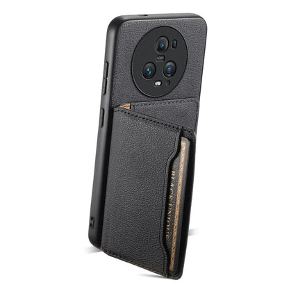 For Honor Magic5 Pro Card Slots Case Calf Texture PU Leather Phone Cover