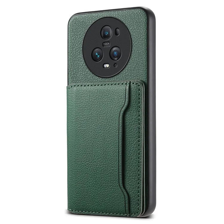 For Honor Magic5 Pro Card Slots Case Calf Texture PU Leather Phone Cover