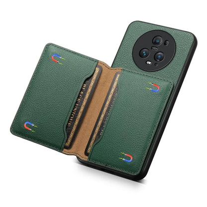 For Honor Magic5 Pro Card Slots Case Calf Texture PU Leather Phone Cover