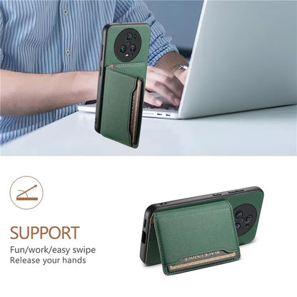 For Honor Magic5 Pro Card Slots Case Calf Texture PU Leather Phone Cover
