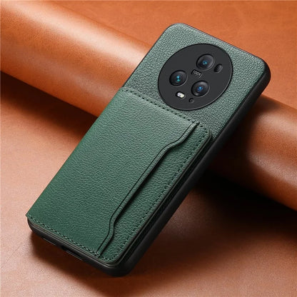 For Honor Magic5 Pro Card Slots Case Calf Texture PU Leather Phone Cover