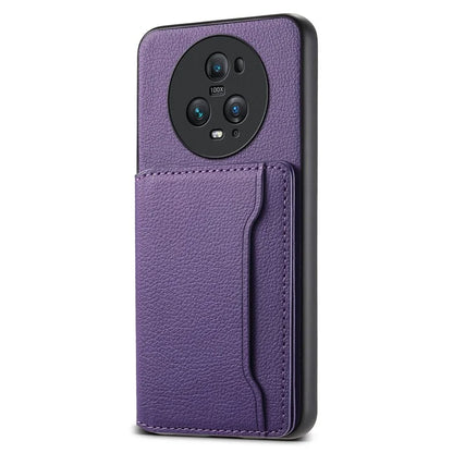 For Honor Magic5 Pro Card Slots Case Calf Texture PU Leather Phone Cover