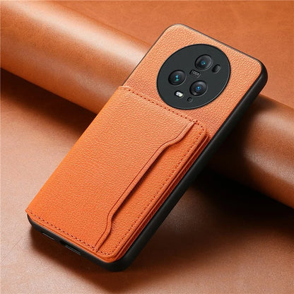 For Honor Magic5 Pro Card Slots Case Calf Texture PU Leather Phone Cover