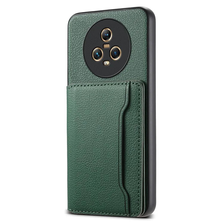 For Honor Magic5 Case Calf Texture PU+ PC+TPU Card Slot Phone Cover