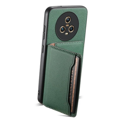 For Honor Magic5 Case Calf Texture PU+ PC+TPU Card Slot Phone Cover
