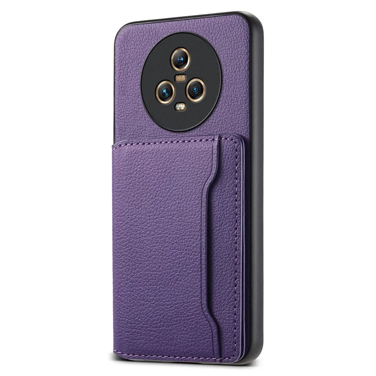 For Honor Magic5 Case Calf Texture PU+ PC+TPU Card Slot Phone Cover