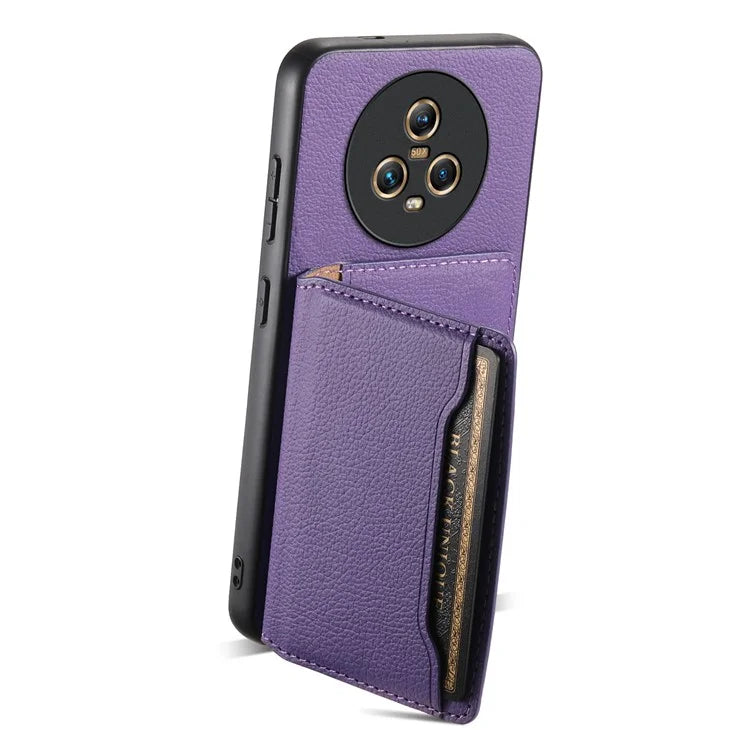 For Honor Magic5 Case Calf Texture PU+ PC+TPU Card Slot Phone Cover