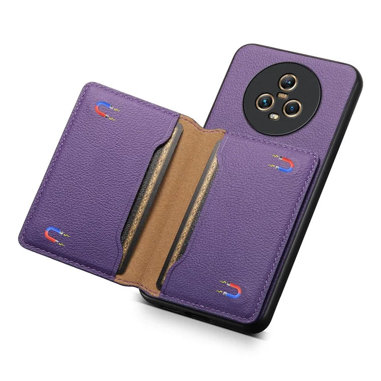 For Honor Magic5 Case Calf Texture PU+ PC+TPU Card Slot Phone Cover