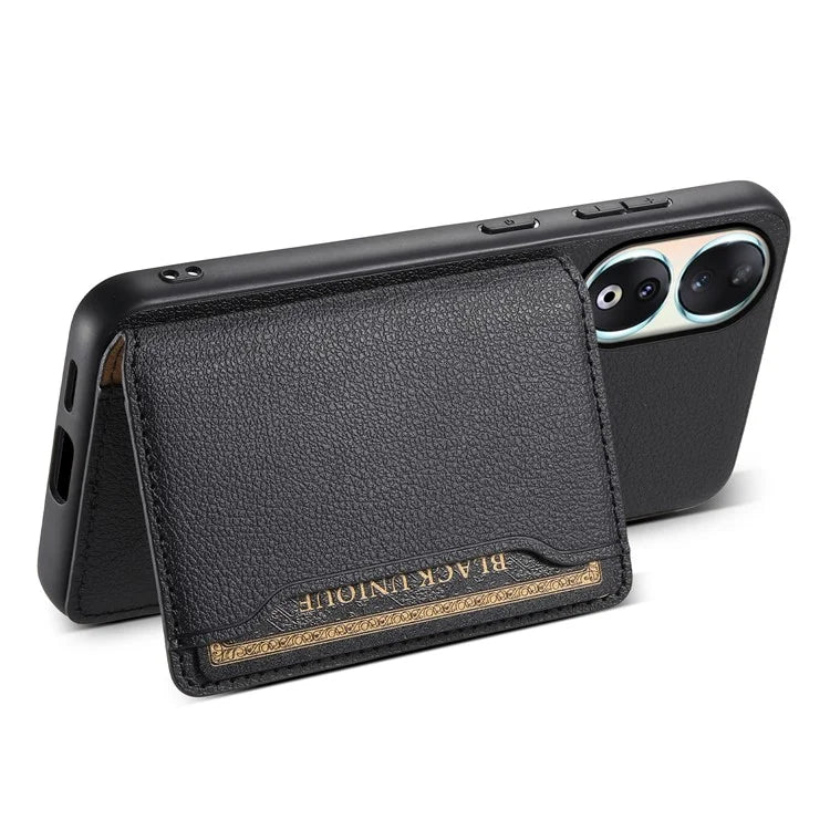 For Honor 90 Case PU Leather Kickstand Protective Phone Back Cover