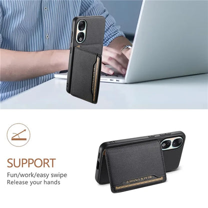 For Honor 90 Case PU Leather Kickstand Protective Phone Back Cover