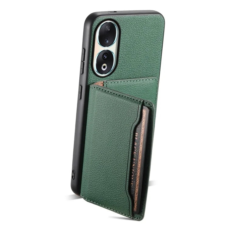 For Honor 90 Case PU Leather Kickstand Protective Phone Back Cover