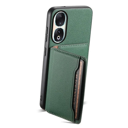 For Honor 90 Case PU Leather Kickstand Protective Phone Back Cover