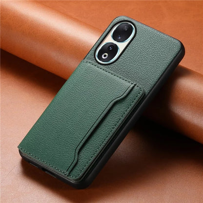 For Honor 90 Case PU Leather Kickstand Protective Phone Back Cover