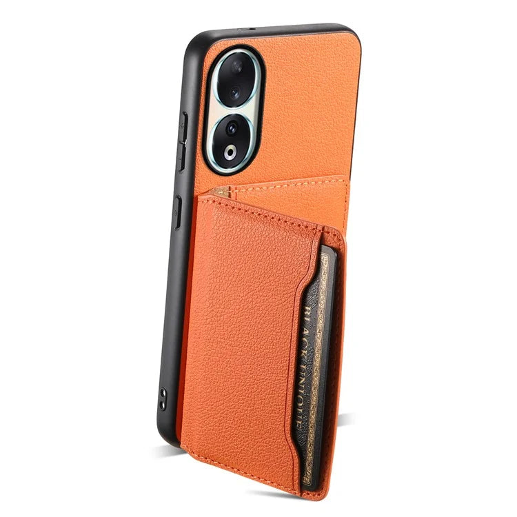 For Honor 90 Case PU Leather Kickstand Protective Phone Back Cover