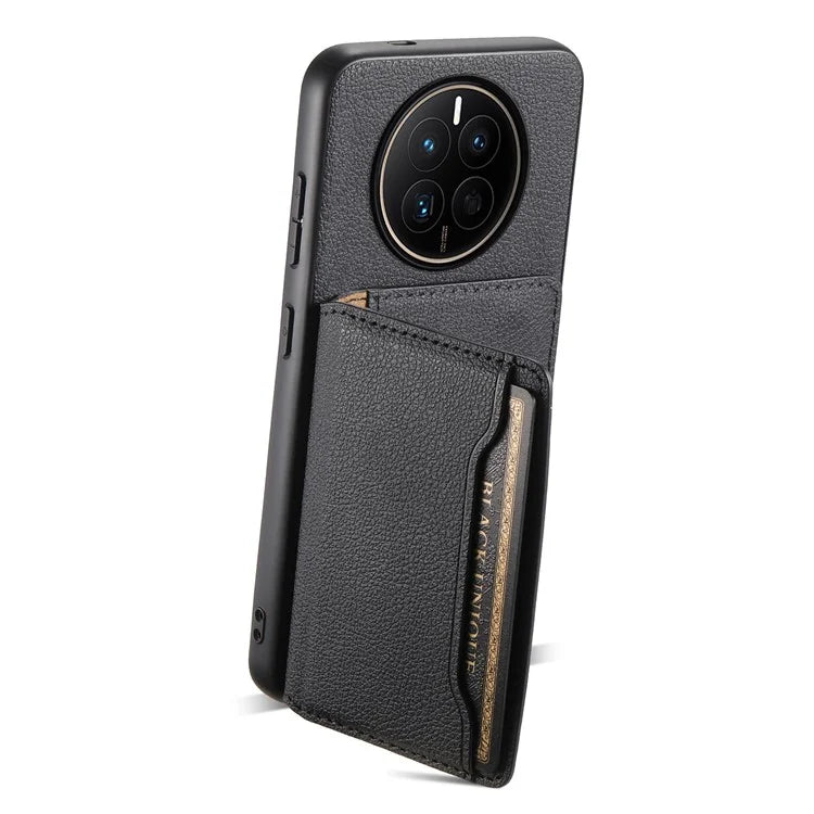 For Huawei Mate 50 4G Shockproof Case Leather+PC+TPU Kickstand Phone Shell