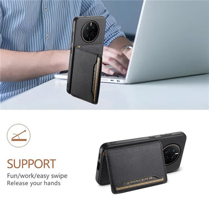 For Huawei Mate 50 4G Shockproof Case Leather+PC+TPU Kickstand Phone Shell