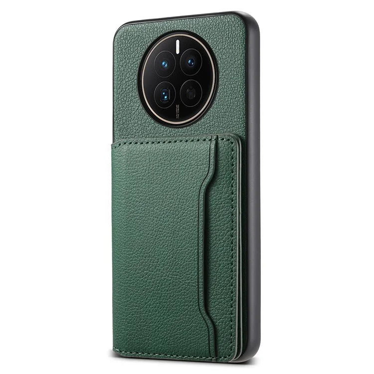 For Huawei Mate 50 4G Shockproof Case Leather+PC+TPU Kickstand Phone Shell