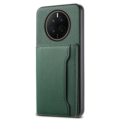 For Huawei Mate 50 4G Shockproof Case Leather+PC+TPU Kickstand Phone Shell