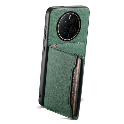 For Huawei Mate 50 4G Shockproof Case Leather+PC+TPU Kickstand Phone Shell