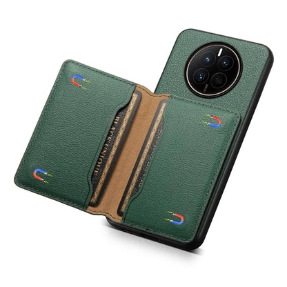 For Huawei Mate 50 4G Shockproof Case Leather+PC+TPU Kickstand Phone Shell
