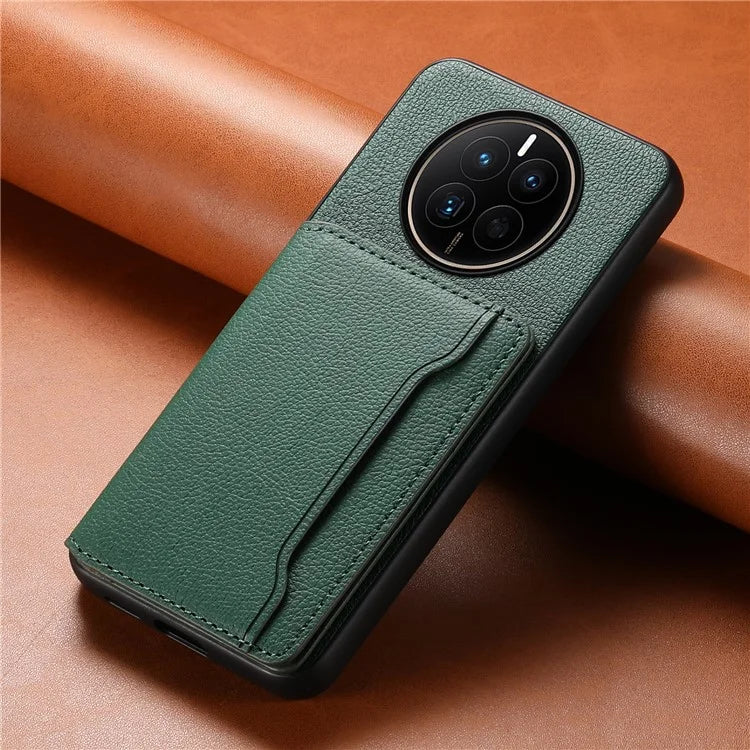 For Huawei Mate 50 4G Shockproof Case Leather+PC+TPU Kickstand Phone Shell