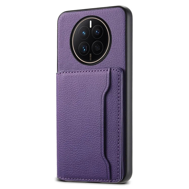 For Huawei Mate 50 4G Shockproof Case Leather+PC+TPU Kickstand Phone Shell
